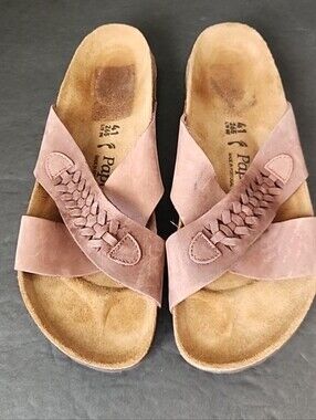 Birkenstock Papillio Womens 41 Brown Cross Strap Sandals Cork Footbed US 10-10.5
